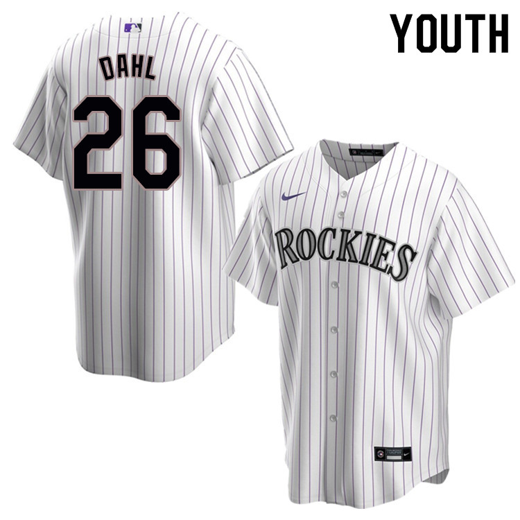 Nike Youth #26 David Dahl Colorado Rockies Baseball Jerseys Sale-White
